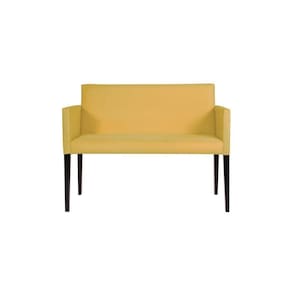 Namoradeira Decorativa Nina Estilo Retrô Em Tecido Suede - Amarelo - Cor: Amarelo