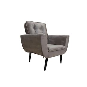 Poltrona Saturno Para Sala De Estar Quarto Escritório Tecido Suede - Cinza - Cor: Cinza