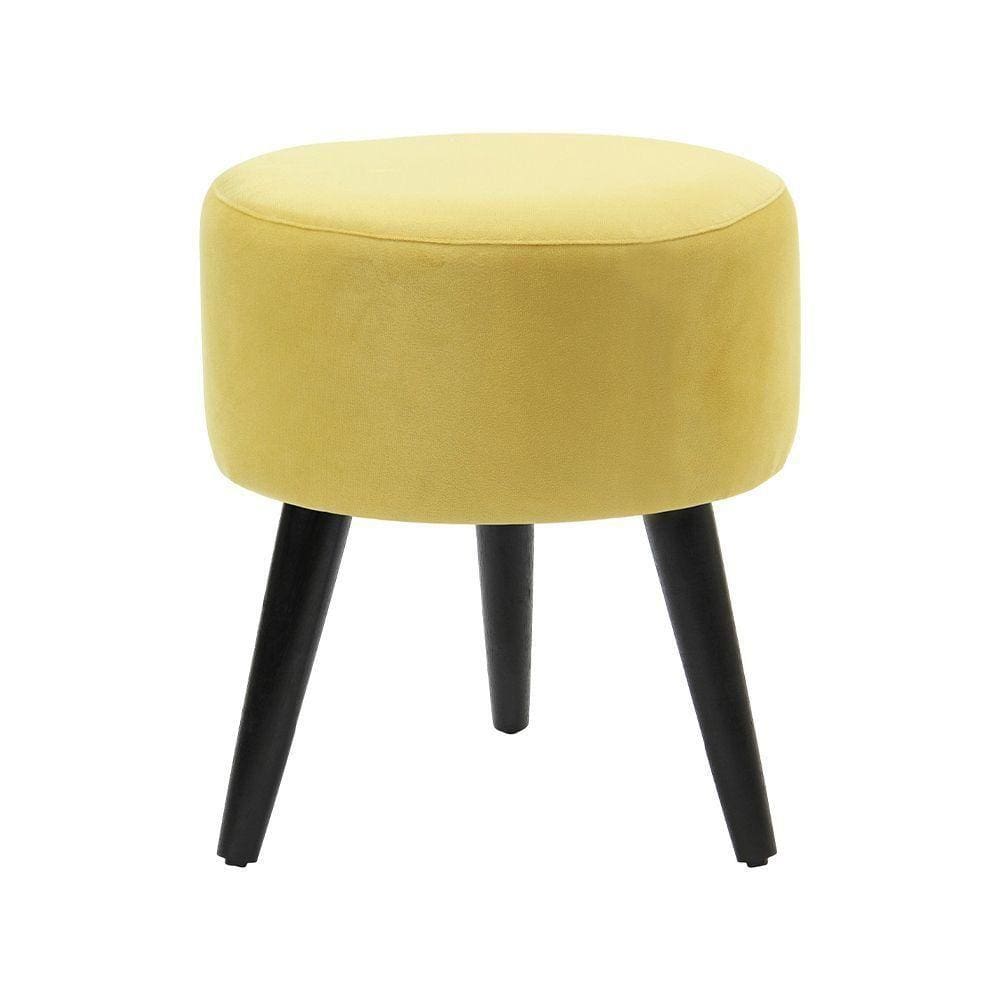 Puff Banco Luca Em Tecido Suede - Amarelo - Cor: Amarelo