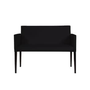 Namoradeira Decorativa Nina Estilo Retrô Em Tecido Suede - Preto - Cor: Preto
