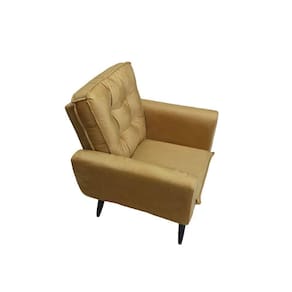 Poltrona Saturno Para Sala De Estar Quarto Escritório Tecido Suede - Amarelo - Cor: Amarelo