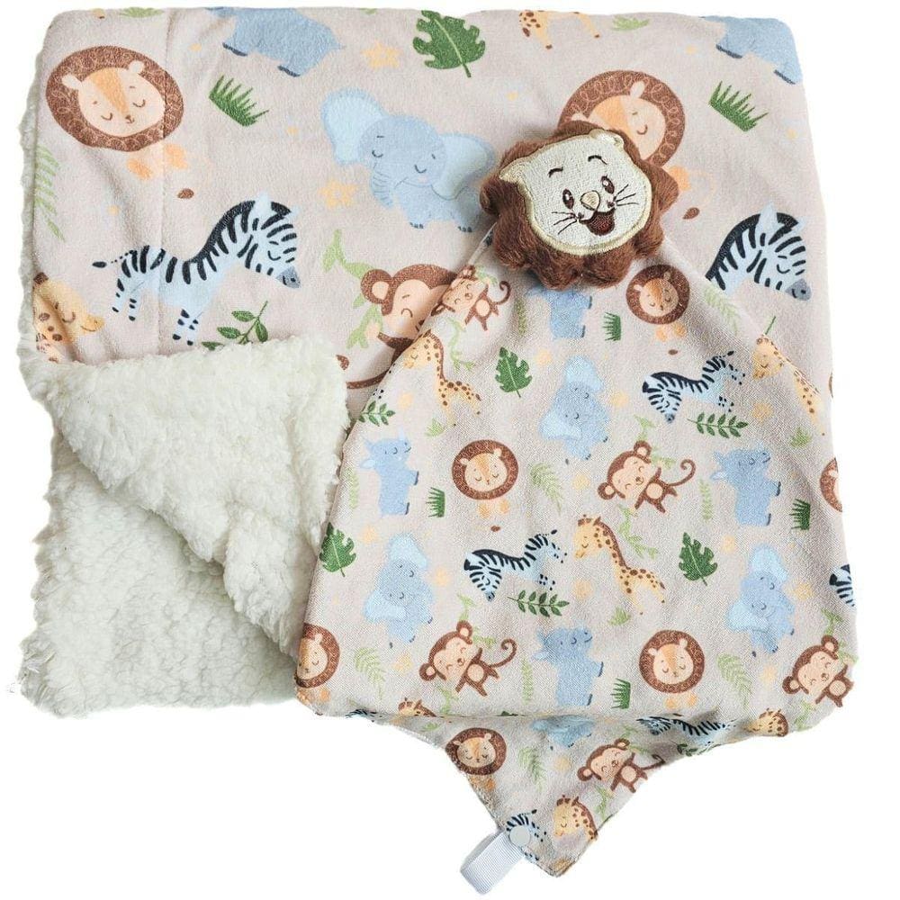 Manta Cobredrom Bebê Com Naninha Safari