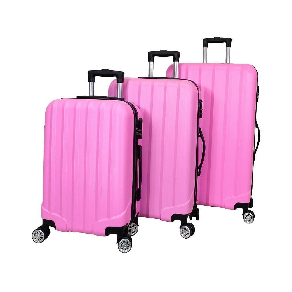 Conjunto Malas ABS 3 Peças P/M/G Rodas 360º Com Cadeado Priz