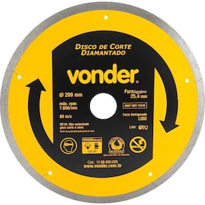 Disco Diamantado 200mm Liso -Vonder
