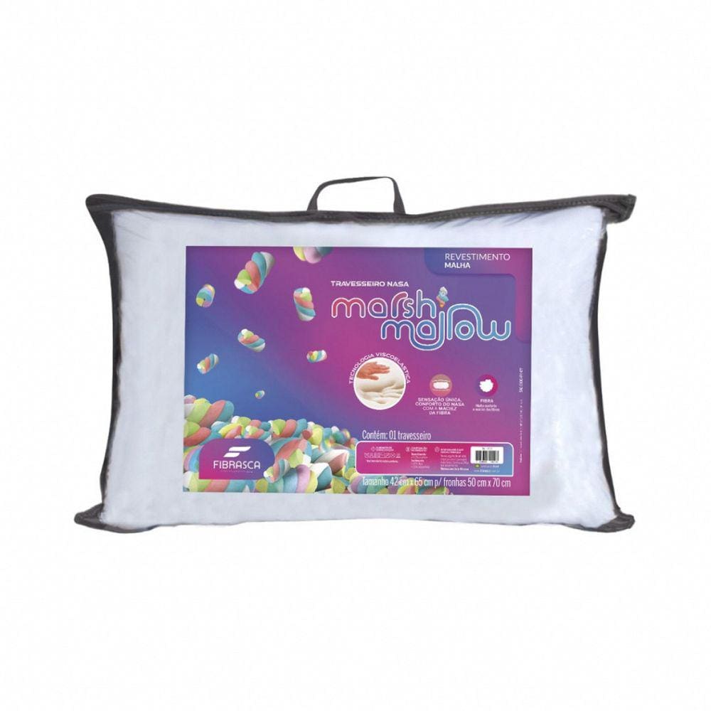 Travesseiro Nasa Marshmallow Alto Macio 40x20x60cm Fibrasca