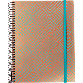 Caderno Universitário 1 Matéria Confetti Ouro turquesa