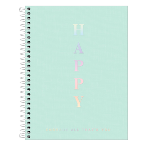 Caderno Colegial Happy Capa Plástica Tilibra Verde pastel