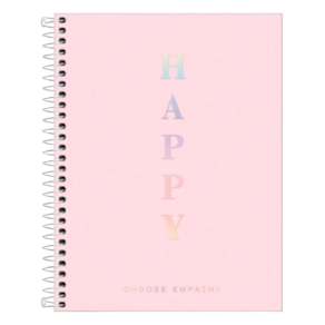 Caderno Colegial Happy Capa Plástica Tilibra Rosa pastel