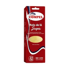 Rolo de Lã Super 23cm sem Cabo Branco Pinceis Compel