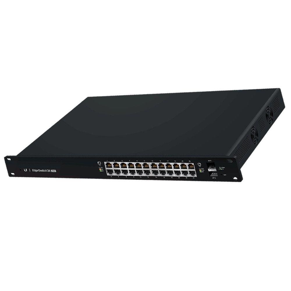 UbiQuiti Switch PoE EdgeSwitch PoE com 24 portas PoE 10/100/1000Mbps RJ45 e 2x SFP (Potencia PoE: 250W) ES-24-250W