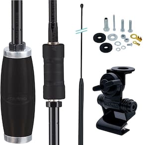 Antena Px Bobinada Black Viuva Negra 1,50m Porta Malas Capu Parafusos Anti Furto