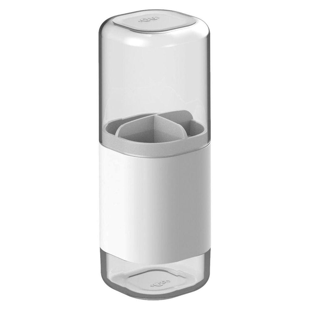 Porta Escova Dual com Tampa Branco OU