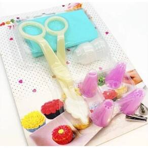 Tesoura Transferir Flores Decoração + Bicos E Saco Confeitar