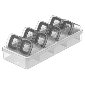 Organizador de Tempero Clear com 8 Peças Branco OU