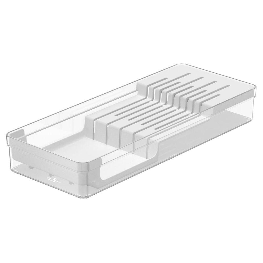 Organizador de Facas Clear 37,5x15x5,6 cm Branco OU