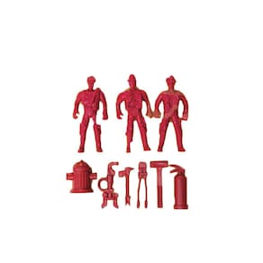 Miniatura de Brinquedo Bombeiros e Equipamentos - 9 Unidades