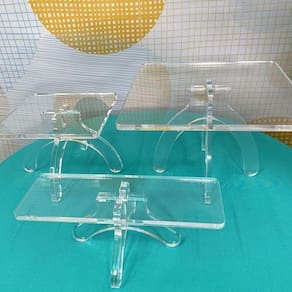 Kit Trio Boleiras Porta Doces Quadradas De Acrílico Cristal 10mm