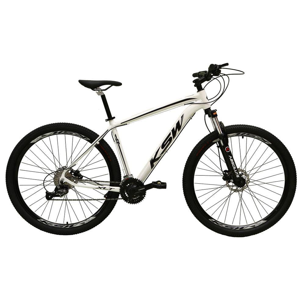 Bicicleta aro 29 Ksw Xlt 27v Câmbios Shimano Altus Freios Hidráulicos - Branco