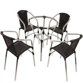 Conjunto de 6 Cadeiras e Mesa Floripa em Alumínio Trama