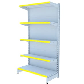 Gondola Parede 196 Flex Inicial Branco 5 Bandejas Pe Amarelo