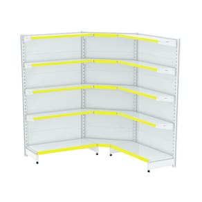 Gondola Parede 196 Flex Kit 2 Metros 1 Canto Branco Pe Amare