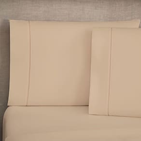 Jogo De Cama Lençol Milano Casal Queen Percal 180 Fios Ponto Palito Liso 04 Peças - Cáqui