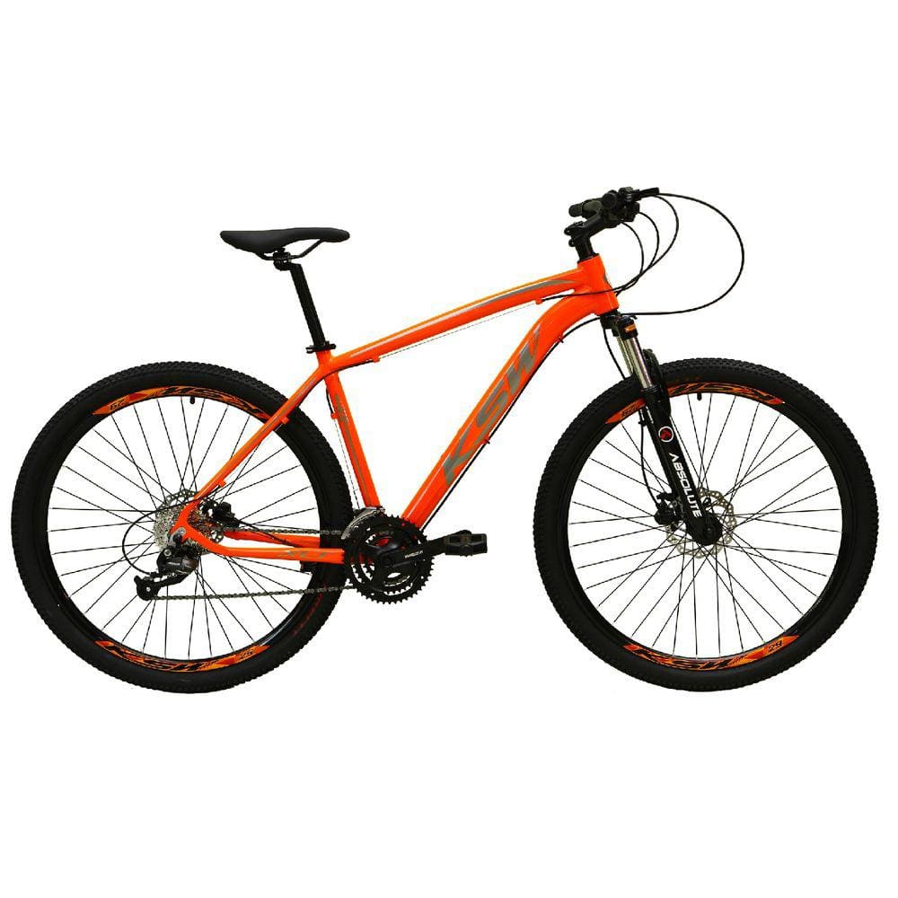 Bicicleta aro 29 Ksw Xlt 27v Câmbios Shimano Altus Freios Hidráulicos - Laranja