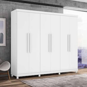 Guarda Roupa Antares 100% MDF 6 Portas 5 Gavetas com Pés - Lanza