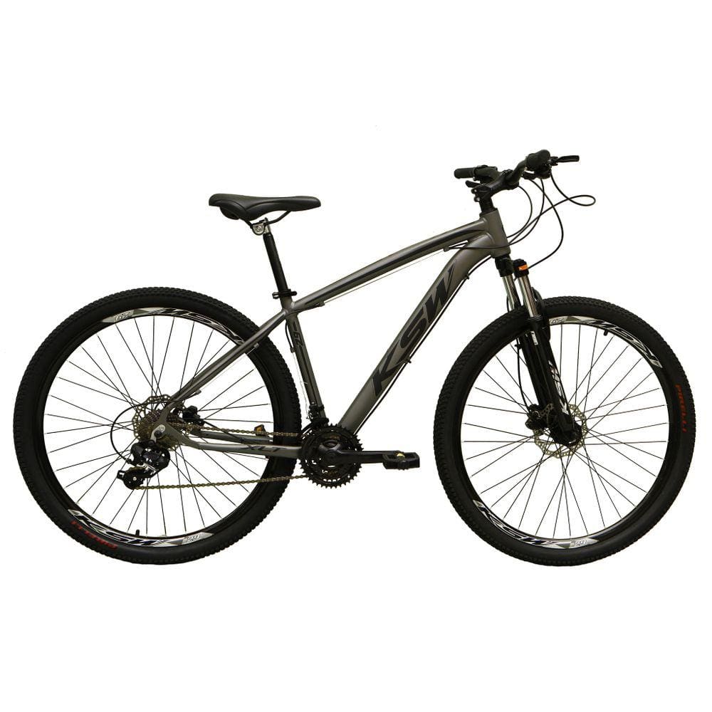 Bicicleta Aro 29 Ksw Xlt 27v Freio Hidráulico K7 Garfo com Trava - Grafite