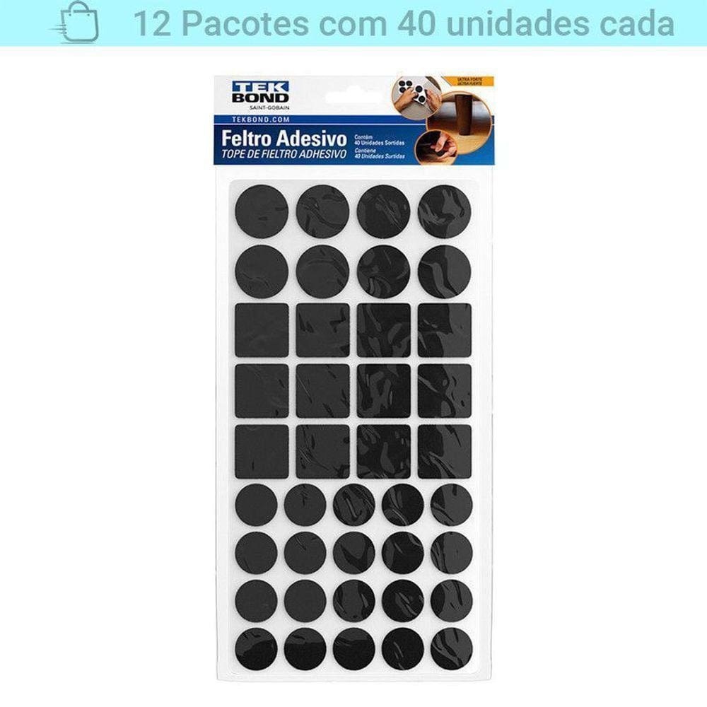 Kit 12 Pacotes Feltro Protetor Diversos 40 Un Cada