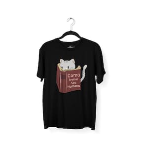 Camiseta Masculina Gato Como Treinar Seu Humano Preta