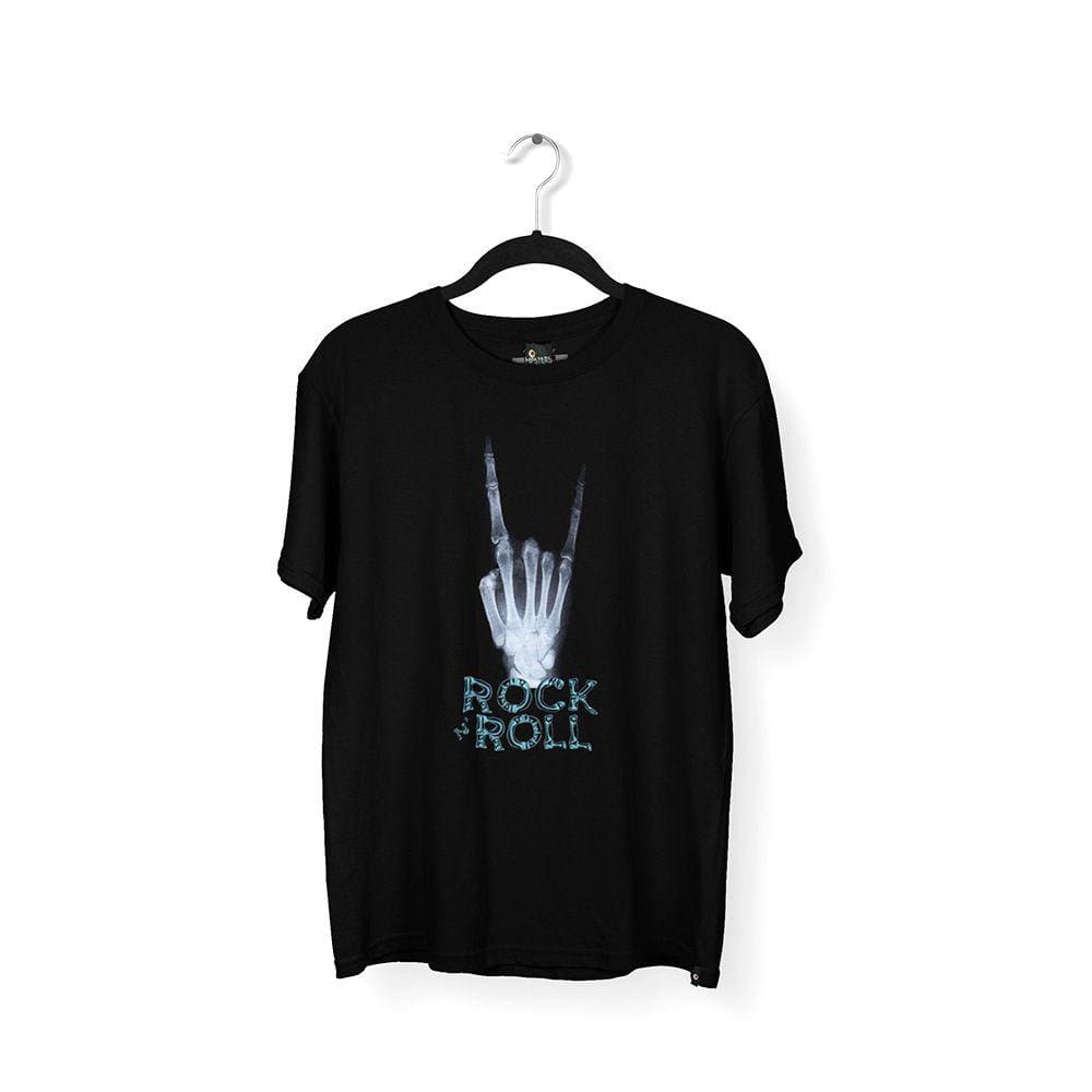 Camiseta Masculina Rock N` Roll Raio X Preta