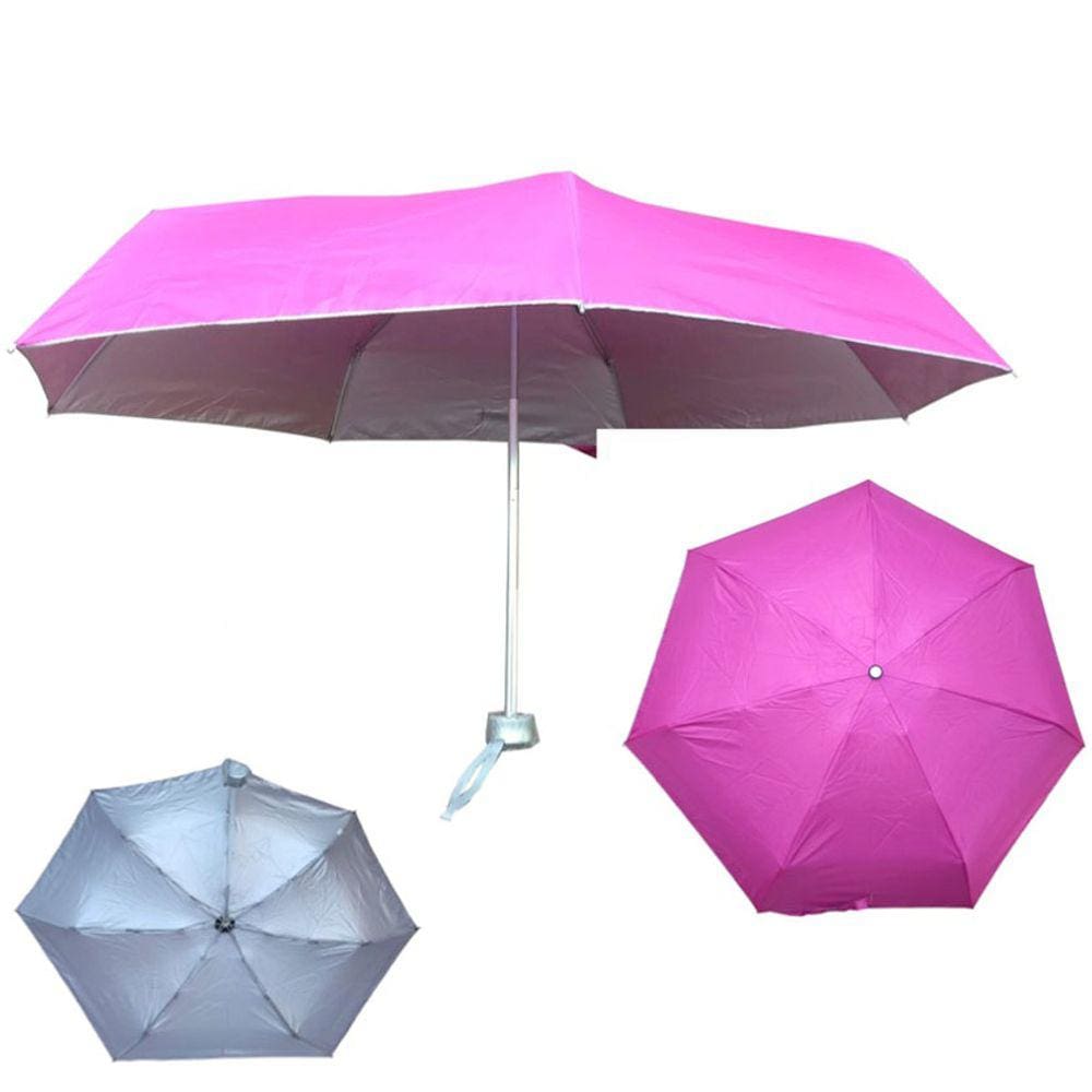 Mini Guarda Chuva Compacto: Dobrável 7 Varetas Cabe no Bolso Proteção Solar