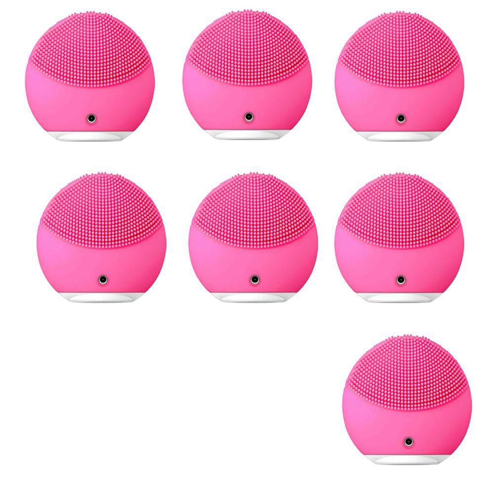 Esponja Massageadora Facial Kit 7 Unidades USB Skin Care Pele Rosto Limpeza Facial Pele Esfoliante