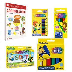 Kit artes infantil Acrilex e Chamequinho