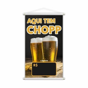 Banner Aqui Tem Chopp Preço Fundo Lona Grande