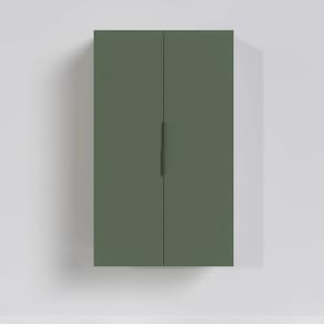Armário Aéreo 2 Portas 80x135cm Puxador 150mm Ipanema CabeCasa MadeiraMadeira Verde Folha/Branco