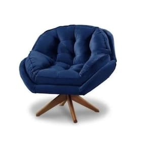 Poltrona Decorativa Luxo Califórnia Com Base Giratória Suede