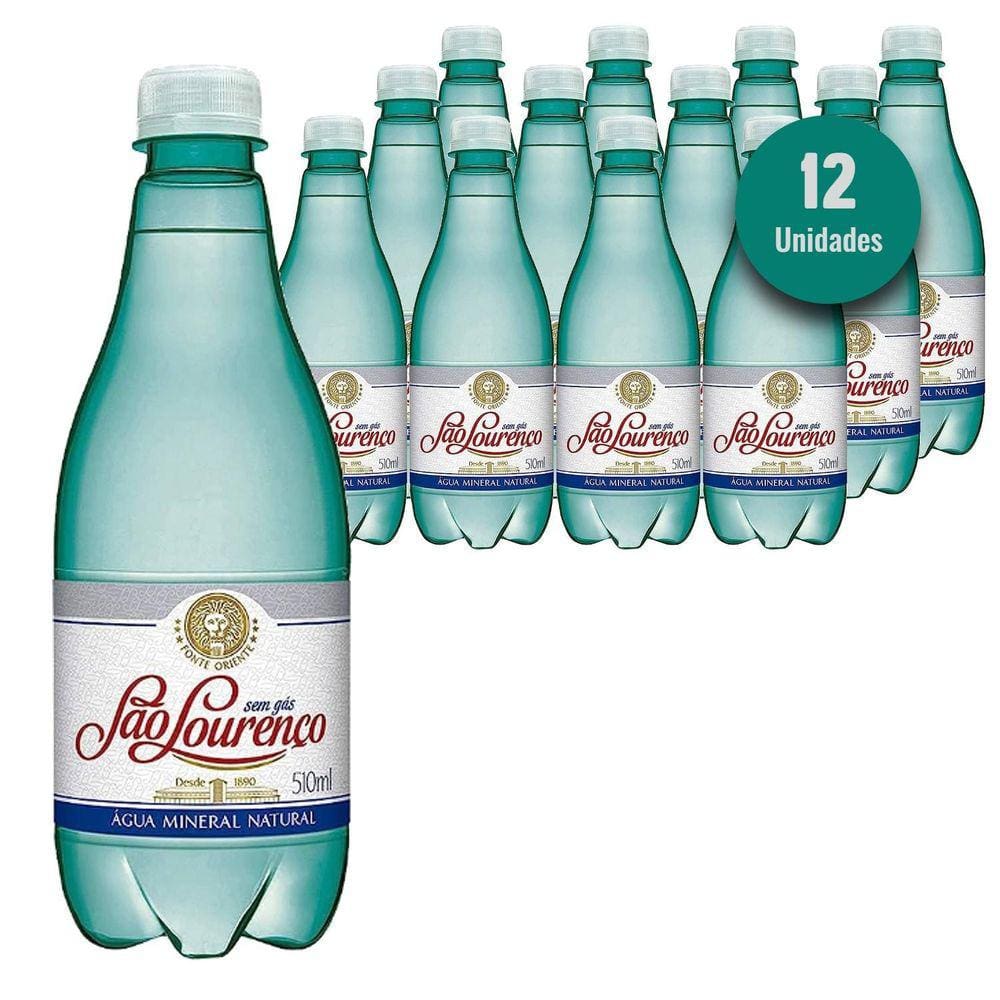Água Mineral S/ Gás Pet São Lourenço 510Ml 12 Unidades