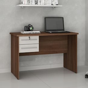 Mesa para Computador 2 Gavetas Byte Valdemóveis Chocolate/Off White
