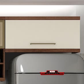 Armário Aéreo Porta Basculante 80cm Tarantela Valdemóveis Chocolate/Off White