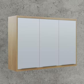 Armário para Cozinha 3 Portas 120cm Itália Valdemóveis Cinamomo/Off White