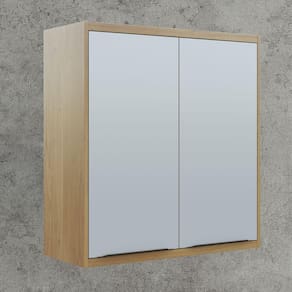 Armário Aéreo de Geladeira 2 Portas 80cm Itália Valdemóveis Cinamomo/Off White
