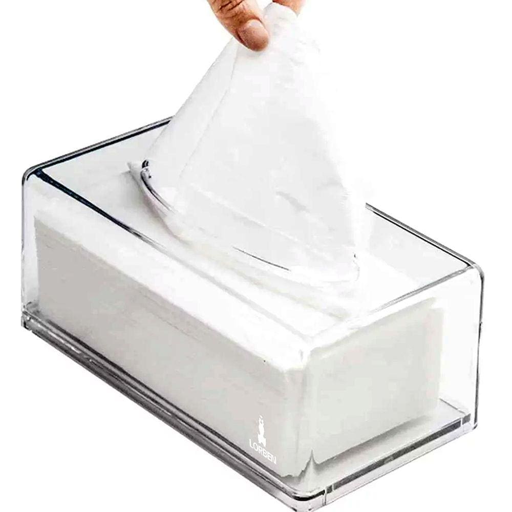 Porta Lenços Papel Interfolha Caixa Acrílico Cristal Transparente Lorben GT6283