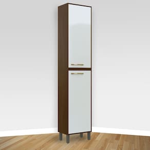 Paneleiro Simples 2 Portas Áustria Valdemóveis Chocolate/Off White