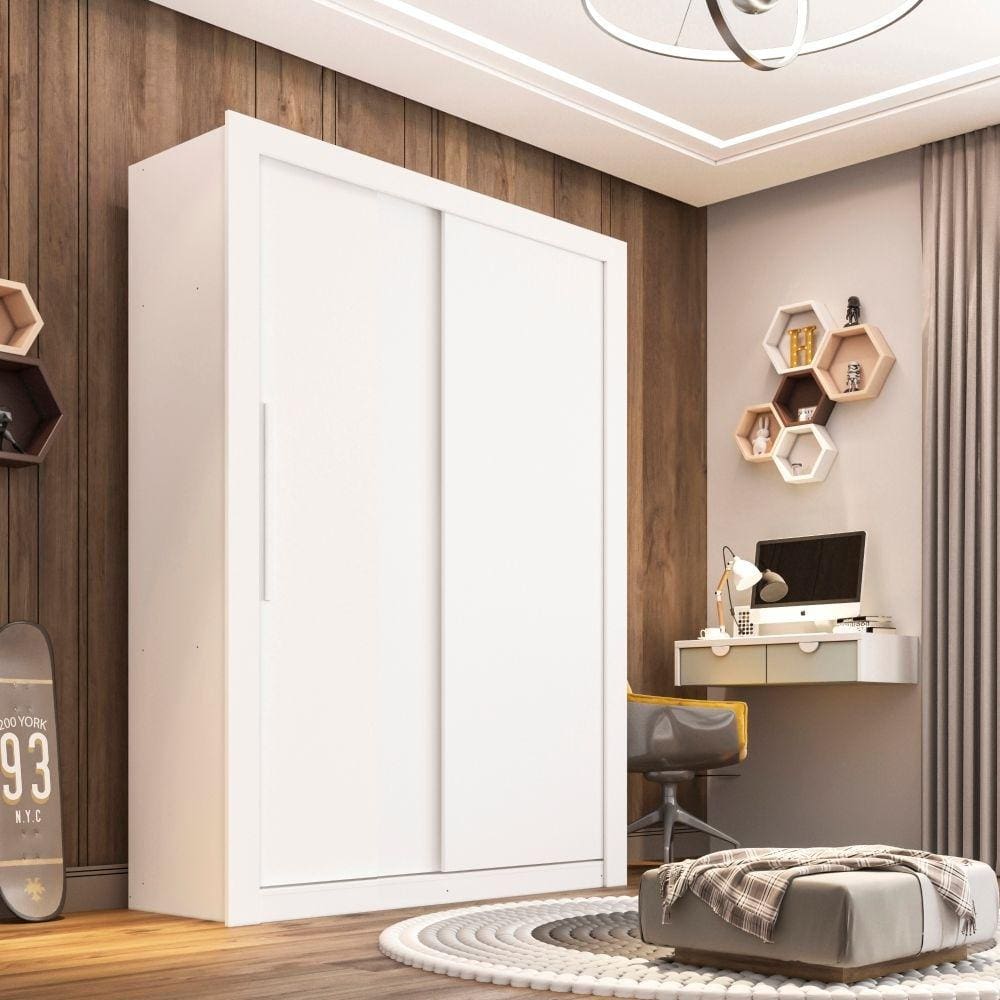 Guarda Roupa 2 Portas 2 Gavetas Panama Sallêto Móveis - Branco