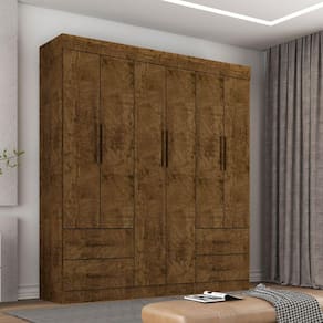 Guarda Roupa Casal 6 Portas 4 Gavetas New Verona Sallêto Móveis - Ipe