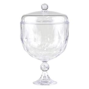 Taça Para Pavê Sobremesa Acrílico 1250ml Com Tampa Bluestar Diamante
