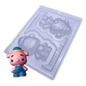 Kit 10 Formas De Acetato E Silicone Pig Porquinho 10203 Bwb