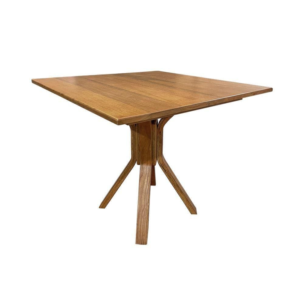 Mesa Madeira Maciça Gourmet Berlim 90x90cm Malbec - Cor: Marrom